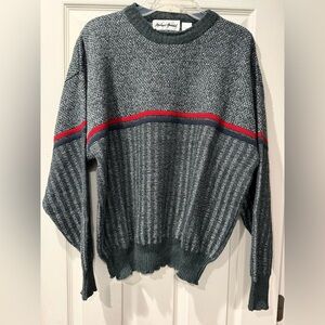 VTG Michael Gerald Gray and Red Striped Sweater